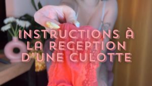 Instructions à la réception d'une culotte 🩲